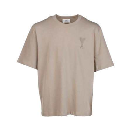 Ami Paris, T-Shirts Beige, Heren, Maat:2XL
