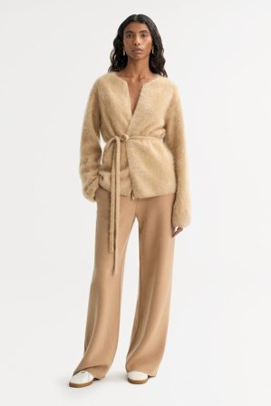 Soft Goat - Brushed Cardigan - Kashmirtröja dam - L - Camel