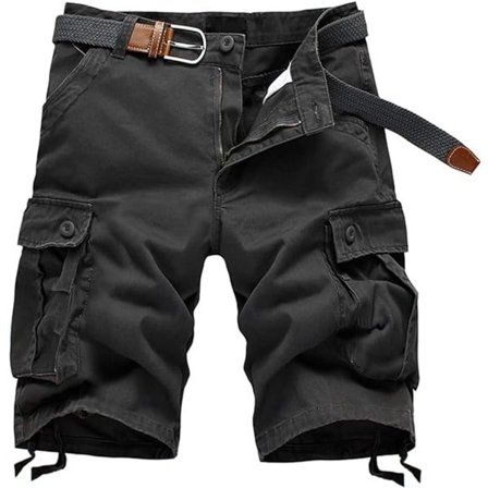 IC Herre Bomuldstwill Cargo Shorts Klassisk Afslappet Pasform Korte Bukser med Flere Lommer Casual Militær Udendørs Løse Shorts