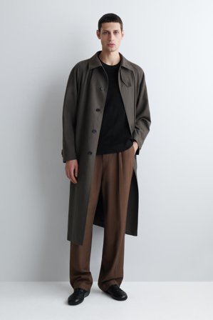 COS Homme T-Shirt Maille Double Face in Noir