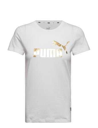 Ess+ Metallic Logo Tee T-shirt Top Hvid PUMA