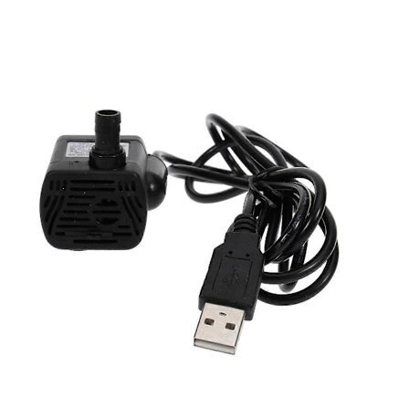 USB-1020 DC 3.5V -9V 3W USB Borstlös Nedsänkbar Vattenpump Akvarium Fontän Dammpump (Svart)