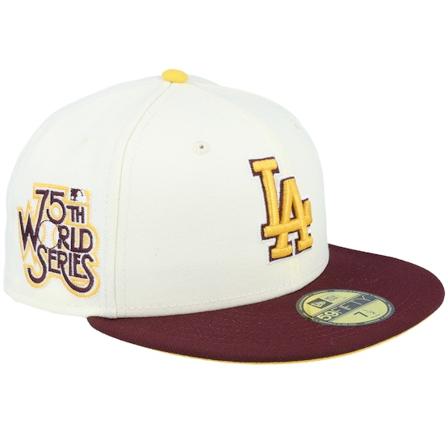New Era - Los Angeles Dodgers Anniversary 59FIFTY Chrome/Maroon/Yellow Fitted Fitted White Cap - MLB @ Hatstore