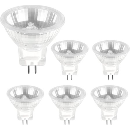 MR11 Halogenpære 12V 35W Dæmpbar, Varmt Hvid 2700K, GU4 Halogen Reflektor Spotlight til Skabe, Landskabsbelysning, Pakke med 6