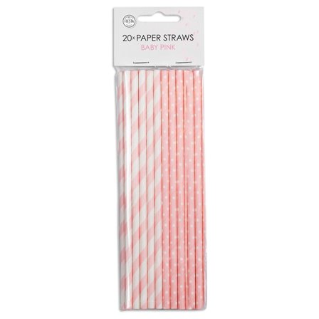 Papperssugrör Mix Ljusrosa 20-pack - Partyninja.se