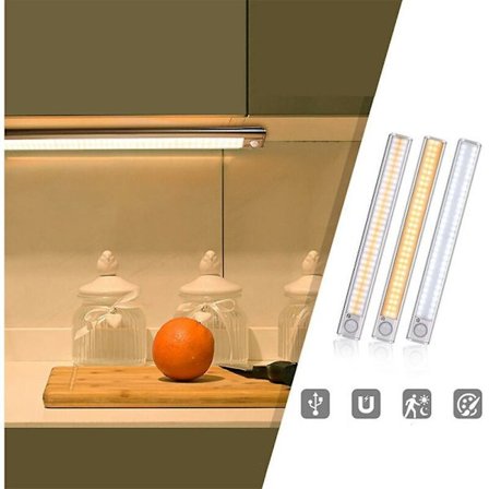 FlkwoH 80 LED trådlös PIR rörelsesensorljus USB laddningsbar skåp garderob remsa lampa