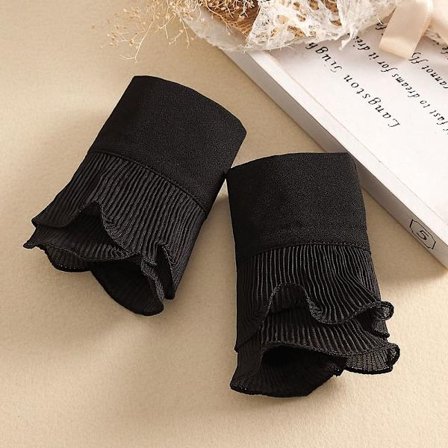 1 par falske ærmer aftagelige ærmemanchetter SORT