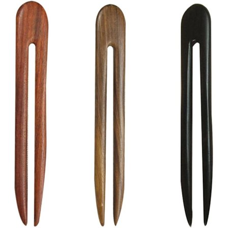 3 stk. U-formet hårpind i træ Retro hårnål til kvinder (15 cm)