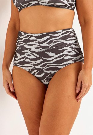 Cellbes of Sweden - Bikinitruse med sammenleggbar kant i midjen Amalfi i brun / mønstret for damer i størrelse 46