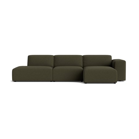 Soma Chaiselongue-Sofa, rechts | Open end in Loop Grün, einfarbig, modernes Design, bequeme Polsterung für Sitzkomfort, 75cm Höhe