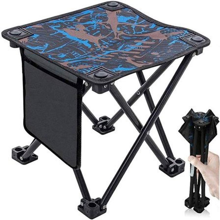 Fällbar pall för friluftsliv, Maza (blå kamouflage)