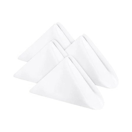Stofservietter Bomulds middagsservietter med faldede kanter, vaskbare servietter perfekte til fester, bryllupper (hvid) [pl]