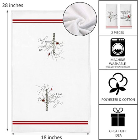 Cardinal I Am Always With You Red Birds Köksdiskhandduk, Björk Kotte gren Badkar Tebar Handtorkduk