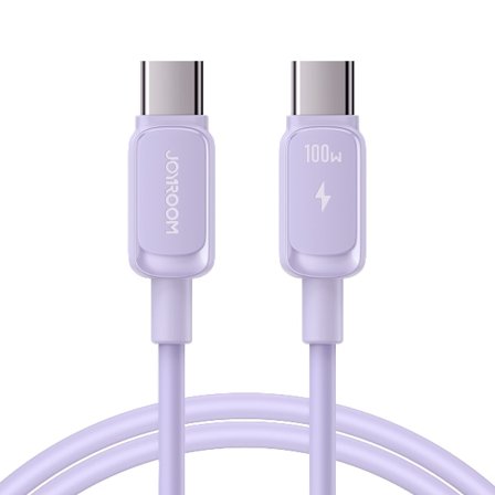 USB-C till USB-C kabel med snabbladdning, 100W, 5A, 1.2m, lila