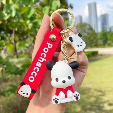 Kawaii Sanrio Nyckelring e Cartoon Pochacco Doll Pendant Bilnyckel Red