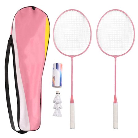 K1134 Badminton Ketsjer Sæt Split Jernlegering Badminton Ketsjer Sæt med Opbevarings Spand Opbevaringspose Pink