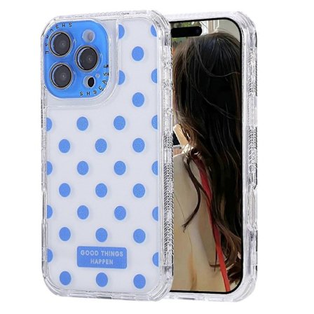 Skal för iPhone 16 Pro Max Prickigt Mönster PC+TPU Telefonskal med Linsskydd