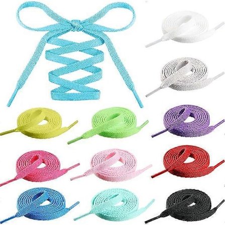 12 par 40 tum färgade platta skosnören atletiska skosnören ersättningar för sneakers