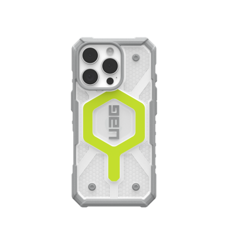 UAG Pathfinder Clear Magsafe iPhone 16 Pro-etui som er kompatibelt med MagSafe - grønn