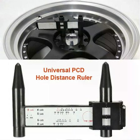 Bilhjulnavlinjal Skyve Hullavstand Måle Kaliper Lug Bolt Hjul Sirkel Navlinjal Auto Inspeksjonsverktøy