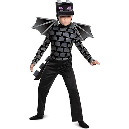 Minecraft Ender Dragon Costume Kids Black, fancy Dress Up Outfit