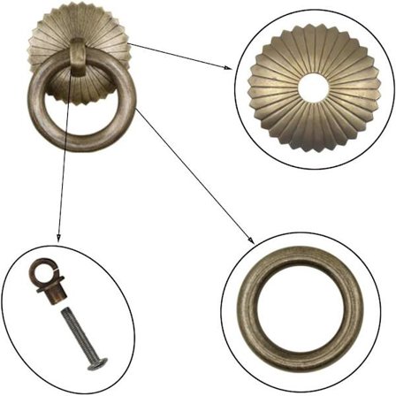 *4 stk. dørhåndtag køkkendørhåndtag antik trækhåndtag vintag*