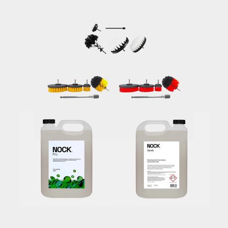 Super kit de nettoyage avec nettoyant antistatique universel & produit de nettoyage à l'acide oxalique, NOCK Pro, 5 litres + NOCK Sandö, 5 litres + 