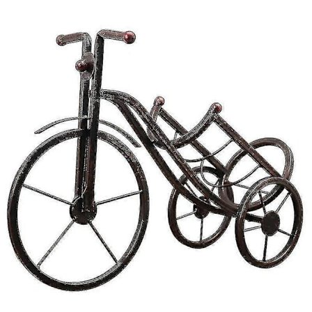 Vinställ Trehjuling Skåp Dekoration Flaska Retro Smidesjärn