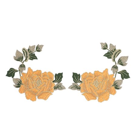 Blomsterbroderi Strygemærker Applikation DIY Tøj Gule Blomster Mønster