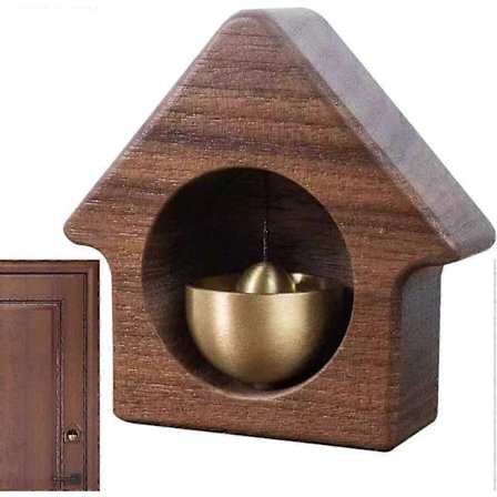 Liten dørklokke| Magnetisk dørklokke i tre for butikker med messingklokke, japanske vindklokker, håndknyttet dørpynt for butikk-lingling}