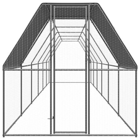 Vidaxl Hönsbur För Utomhusbruk 2x12x2 M Galvaniserat Stål Silver