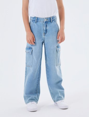 name it Nkfrose Hw Wide Cargo Jeans 6190-Bs Noos - Blue - 152
