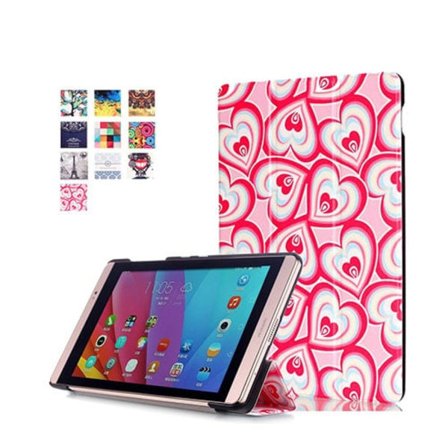 Moberg Huawei MediaPad M2 8.0 Nahkakotelo Läpällä - Saumaton Sydän Kuvio