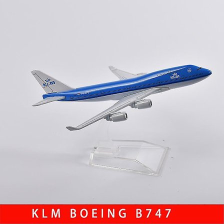 Jason Tutu 16cm Klm Boeing 747 Flymodel Flyvemaskine Diecast Metal 1/400 Skala Flymodel Dutch Airlines Gave Samling Drop