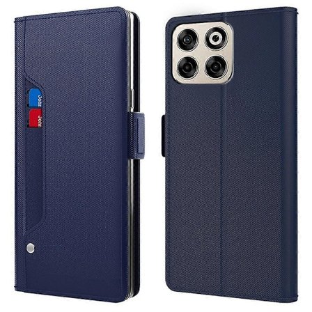 Til ZTE Blade V70 Etui Stand PU Læder Telefon Cover Kortholder Spejl