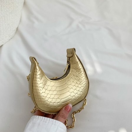 Crossbody Taske Måneformet Taske GULD