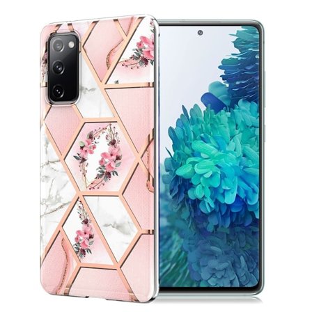 Marble Samsung Galaxy S20 FE 5G / S20 Fe Suojakotelo - Pinkki Marble / Flower