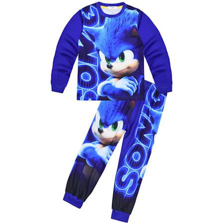 Sonic the Hedgehog Pitk hihainen Pyjamapaita ja -housut Lapsille Pojille 120cm