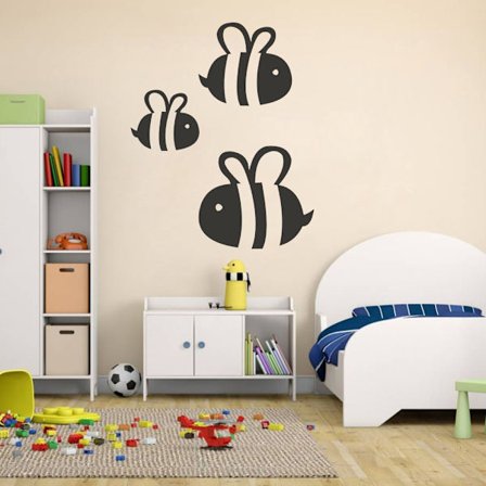 3 bin vinyl vägg klistermärken