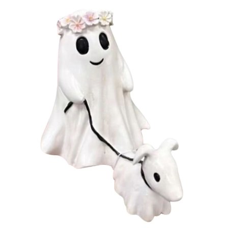 Spøgelse Gående Hund Statue Sød Halloween Dekoration Uhyggelig Resin Spøgelse Hund Figur Sjov Halloween Bordplade Dekoration
