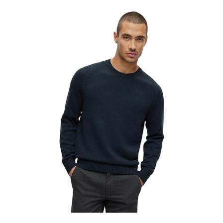 Hugo Boss Round-neck Stickat blå, Herr Stickade tröjor, Herr, Storlek: 2XL