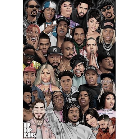 Pyramid International Hip Hop Icons Poster 91,5 cm x 61 cm x 0,1 cm