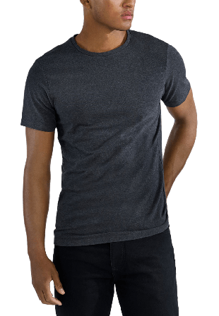 Bread & Boxers Crew-Neck, 2-pack T-shirts Herr Grå L