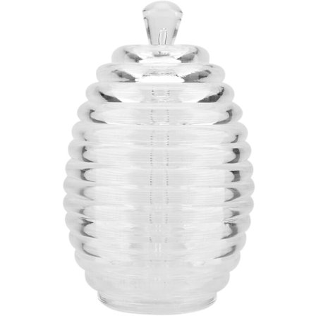 265 ml klar honungsburk i bikupeform med droppsticka för förvaring och dosering av honung