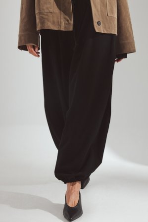 NA-KD - Ballongbukse med snøring - Bukser med høyt liv - Svart - M (EU 38-40)