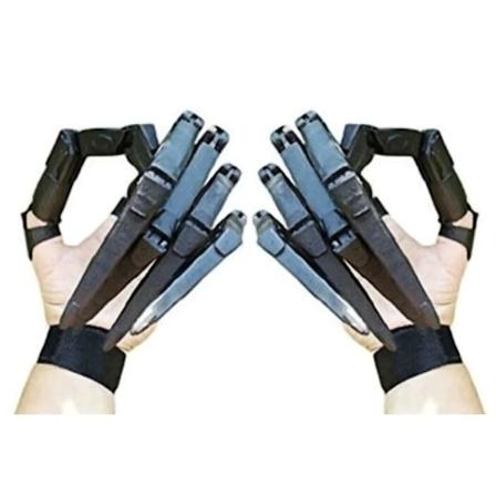3D Halloween-trykte leddfingerforlengelser Halloween Cosplay (FMY) Black Right hand and Left hand
