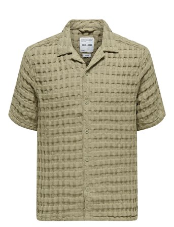 ONLY & SONS | Onsbraddock Reg Ss Resort Waffle Shirt | XS