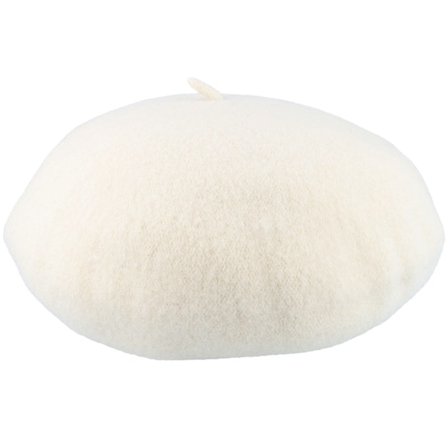 Seeberger - Hvid beret Hat - Boiled Wool Off White Beret @ Hatstore