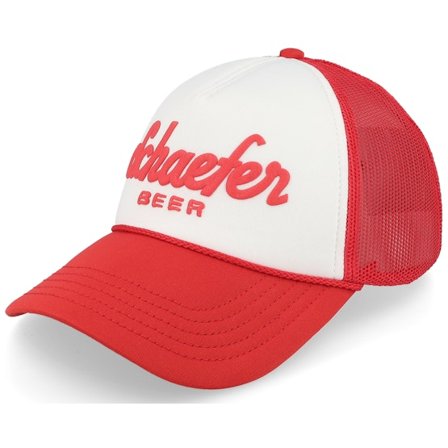 American Needle - Pbc Schaefer Foamy Valin Red/White Trucker Trucker Red Cap - @ Hatstore