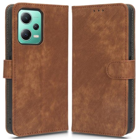 SKALO Xiaomi Redmi Note 12 5G Plånboksfodral i PU-Läder - Brun